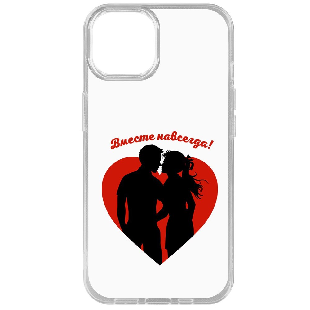 

Чехол-накладка Krutoff Clear Case Вместе навсегда для iPhone 14, Прозрачный