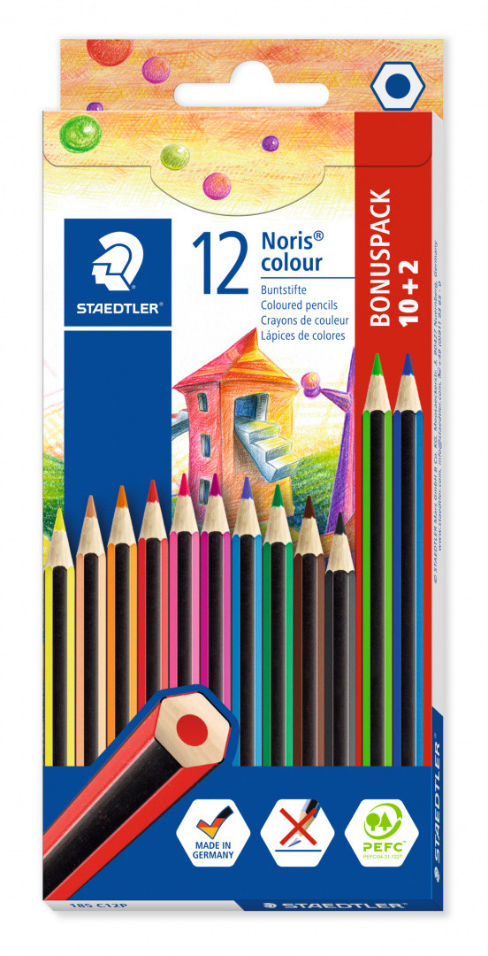 

Карандаши цветные Staedtler Noris Colour 12 цветов, Разноцветные