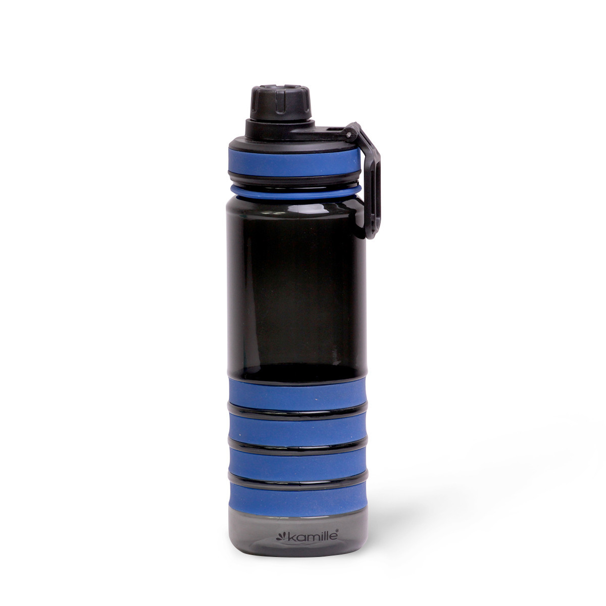 фото Бутылка спортивная для воды kamille 750мл из пластика (тритан) (черно-синий)