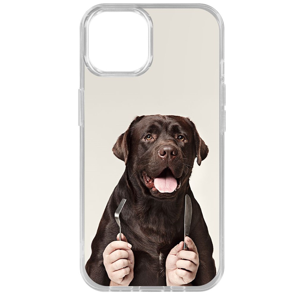 

Чехол-накладка Krutoff Clear Case Время обеда для iPhone 14, Прозрачный
