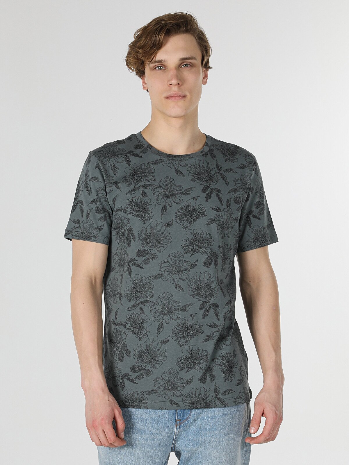 

Футболка мужская Colins CL1059557_Q1.V1 серая XL, Серый, CL1059557_Q1.V1