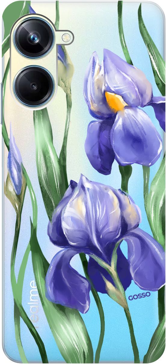 

Чехол на Realme 10 Pro "Amazing Irises" прозрачный, Прозрачный;белый, 158597