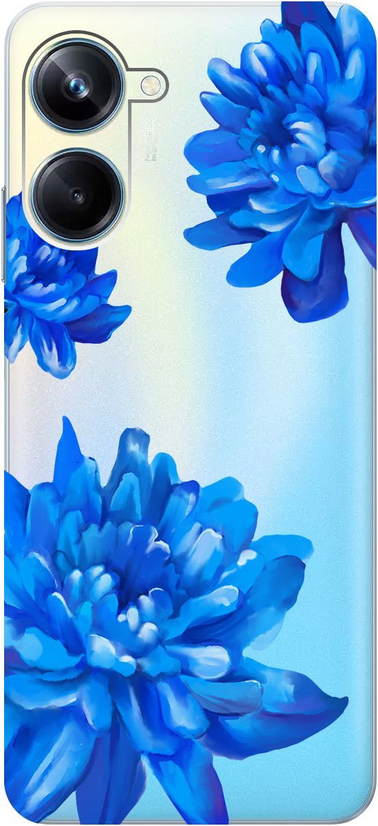 

Чехол на Realme 10 Pro "Amazing Asters" прозрачный, Прозрачный;голубой, 158598