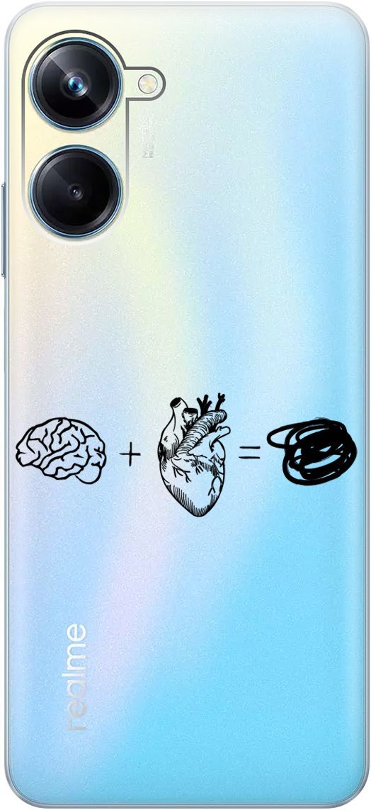 

Чехол на Realme 10 Pro "Brain Plus Heart" прозрачный, Прозрачный;черный, 158598