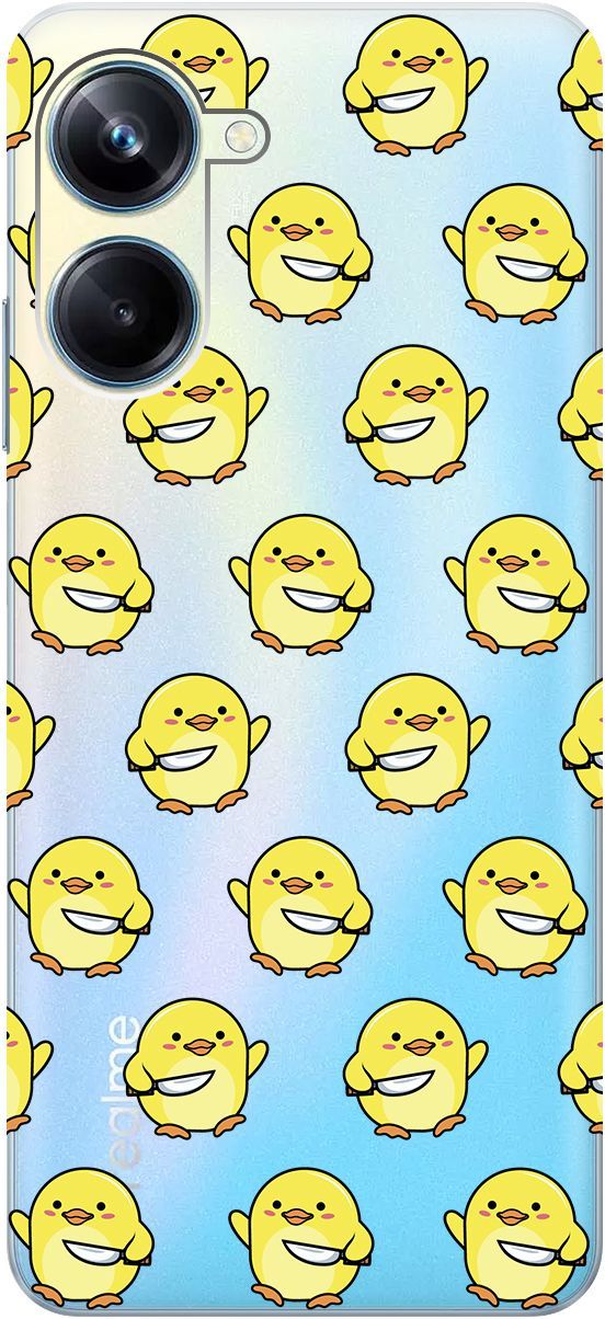 

Чехол на Realme 10 Pro "Chick With Knife" прозрачный, Прозрачный;желтый, 158598