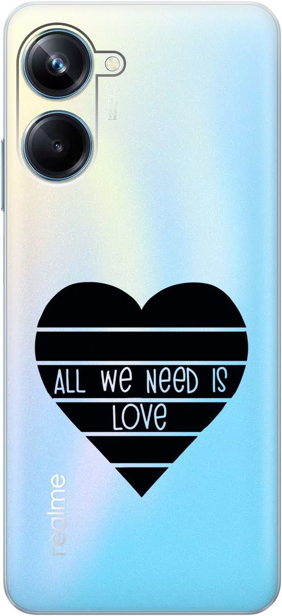 

Чехол на Realme 10 Pro "All We Need is Love" прозрачный, Прозрачный;черный, 158598