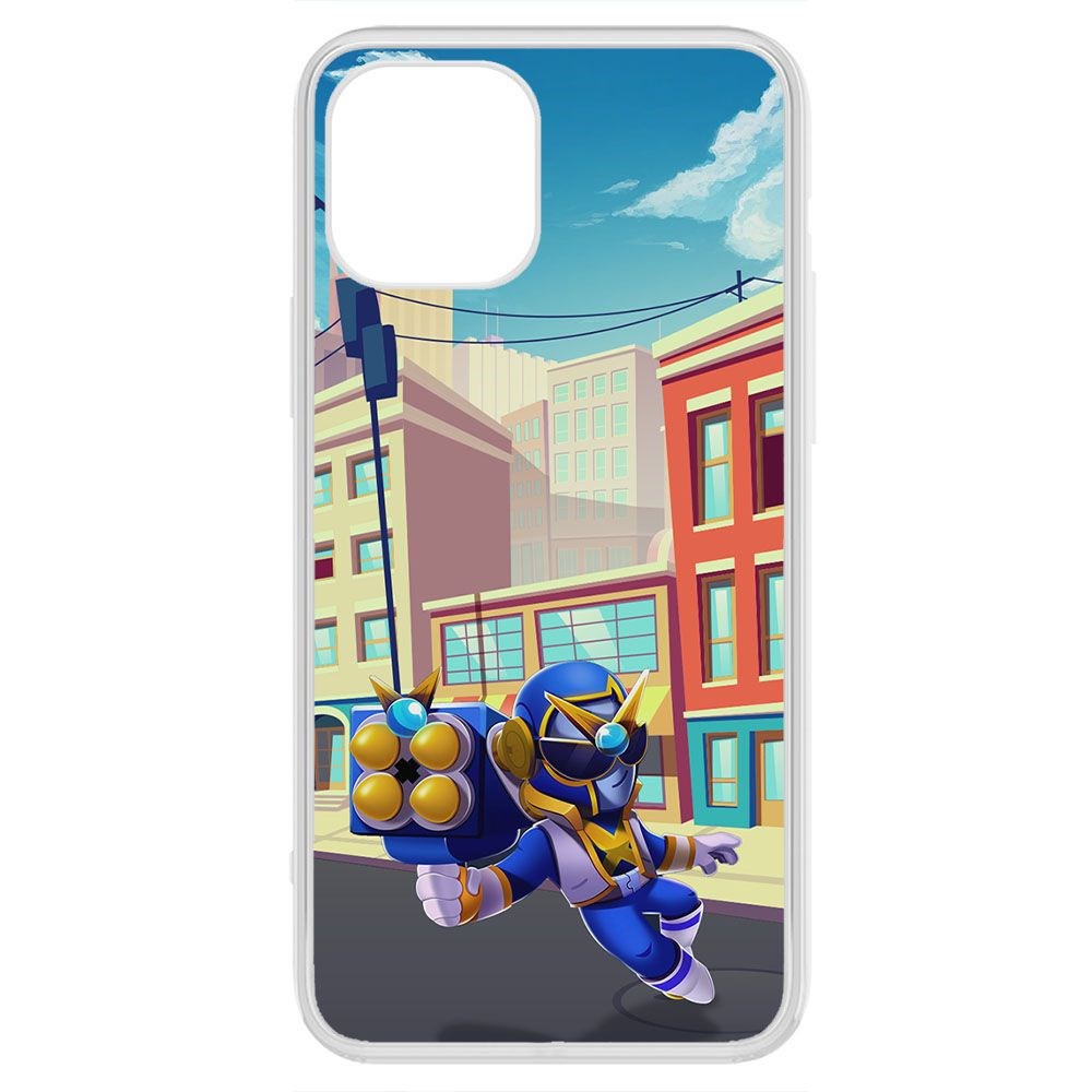 

Чехол-накладка Krutoff Clear Case Brawl Stars-Супер Рейнджер Брок для iPhone 12 Pro Max, Прозрачный