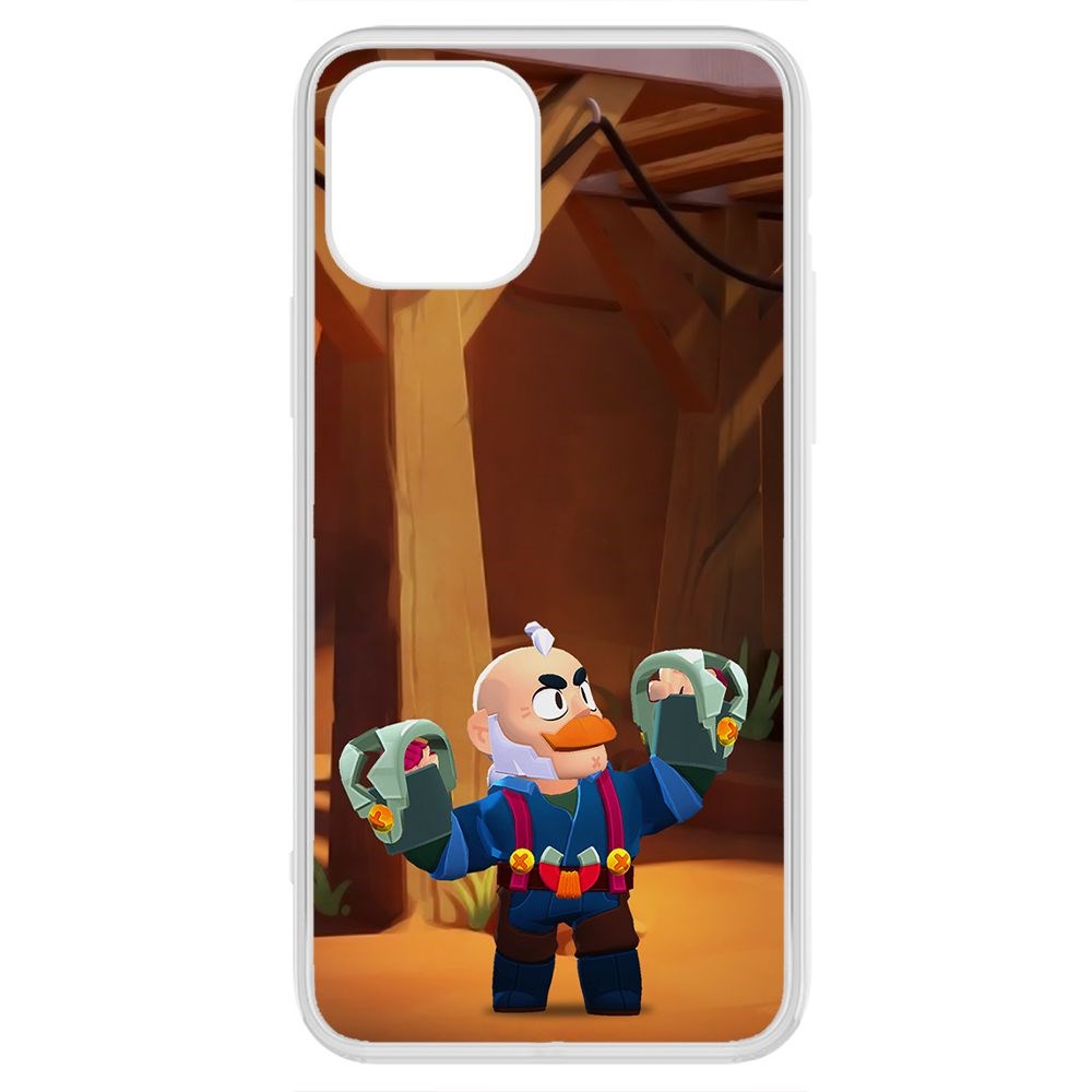 

Чехол-накладка Krutoff Clear Case Brawl Stars-Сэм для iPhone 12 Pro Max, Прозрачный