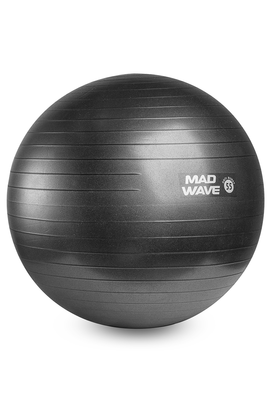 фото Мяч без массажного эффекта mad wave anti burst gym ball graphite, 55 см