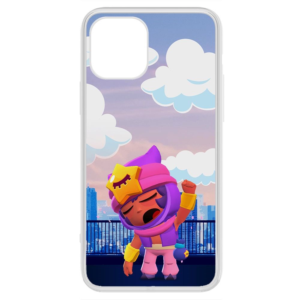 

Чехол-накладка Krutoff Clear Case Brawl Stars-Сэнди для iPhone 12 Pro Max, Прозрачный