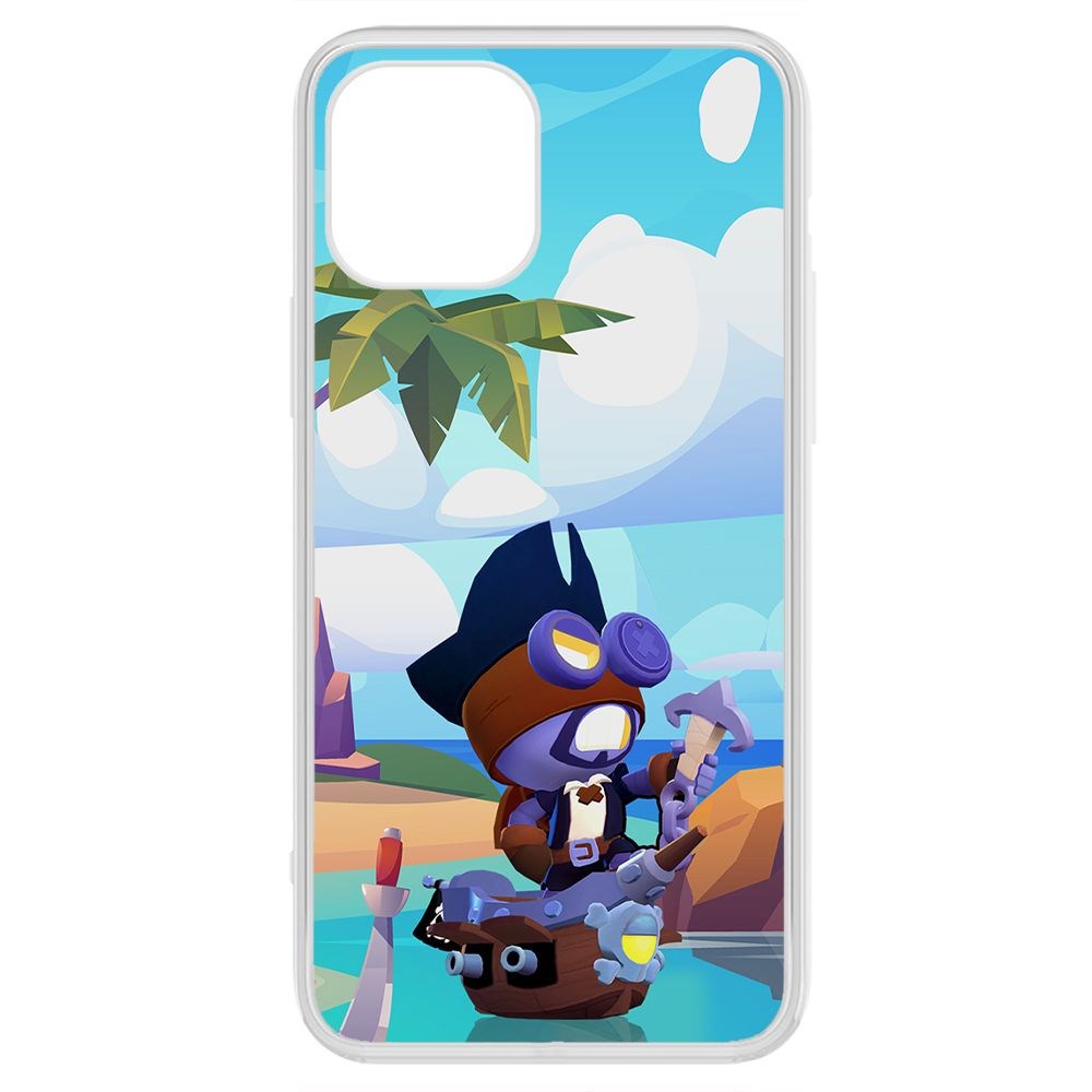 

Чехол-накладка Krutoff Clear Case Brawl Stars-Темный Корсар Карл для iPhone 12 Pro Max, Прозрачный