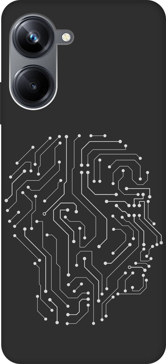 

Матовый Soft Touch Чехол на Realme 10 Pro "Mindmap" черный, Черный;белый, 158600