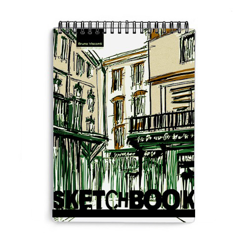 фото Cкетчбук sketchbook bv, 140х210 мм, 80л, черный 110 гр. в твердом переплете brunovisconti