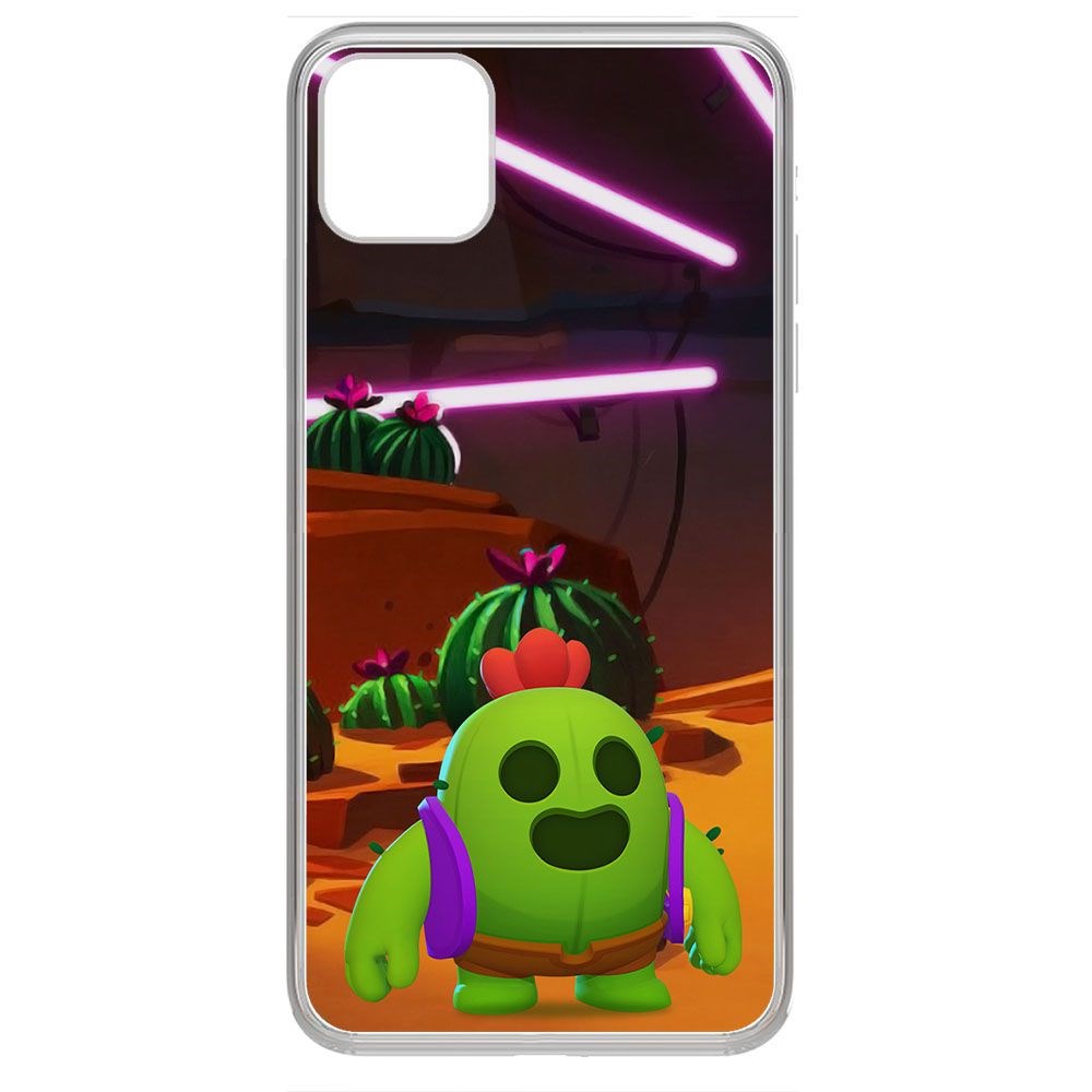 

Чехол-накладка Krutoff Clear Case Brawl Stars-Спайк для iPhone 11 Pro Max, Прозрачный