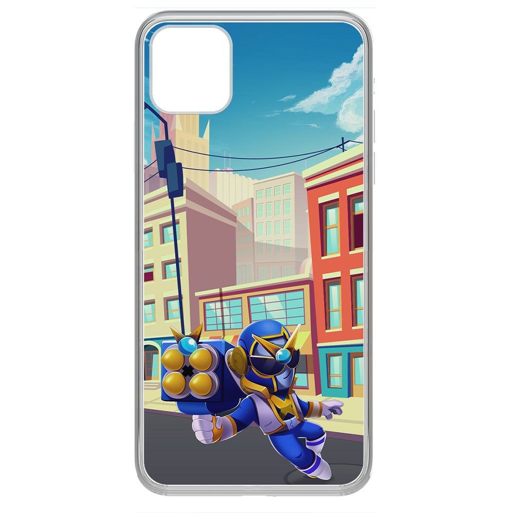 

Чехол-накладка Krutoff Clear Case Brawl Stars-Супер Рейнджер Брок для iPhone 11 Pro Max, Прозрачный