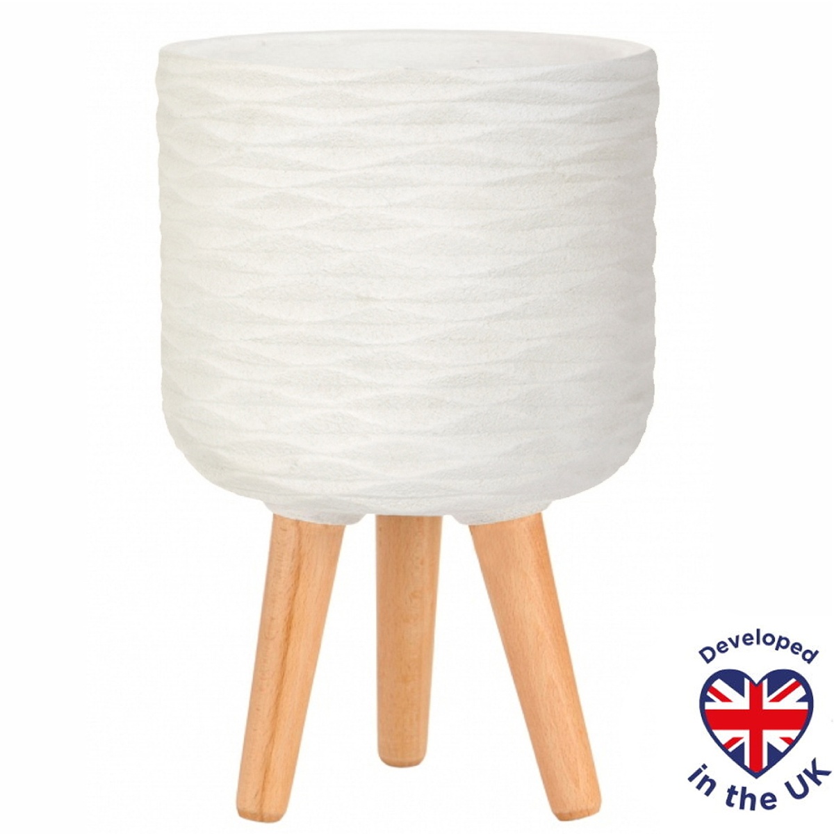 Цветочное кашпо Идеалист Патерн WWAVE25-AW 19 л слоновая кость 1 шт.