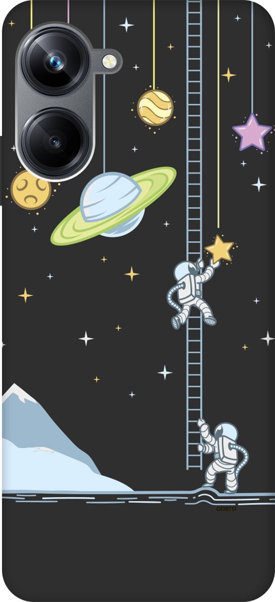 

Чехол на Realme 10 Pro "Ladder into Space" черный, Черный;белый, 158600