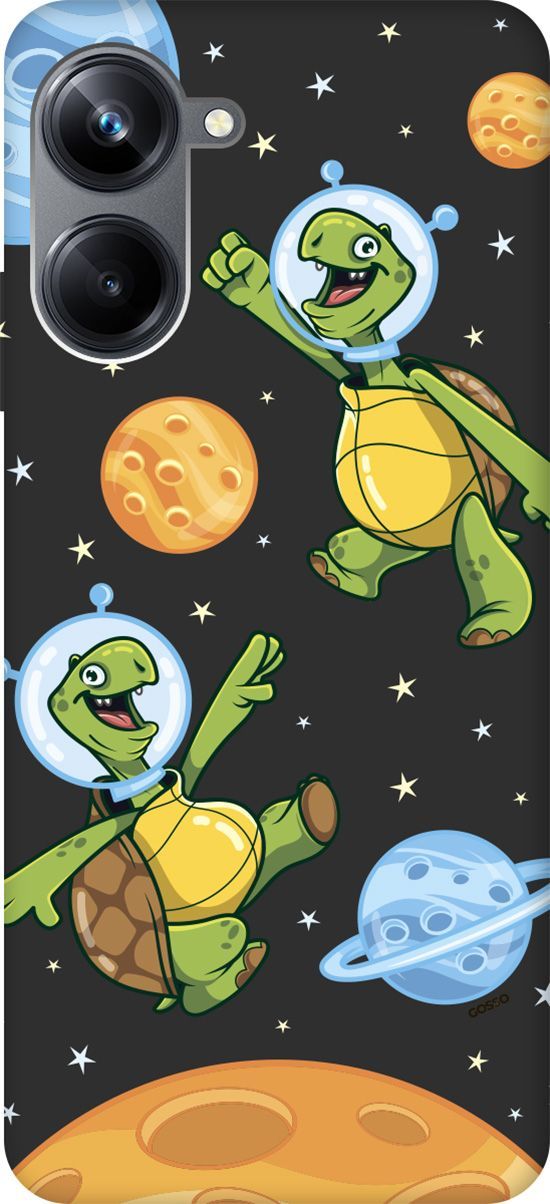 

Чехол на Realme 10 Pro "CosmoTurtles" черный, Черный;бежевый, 158600