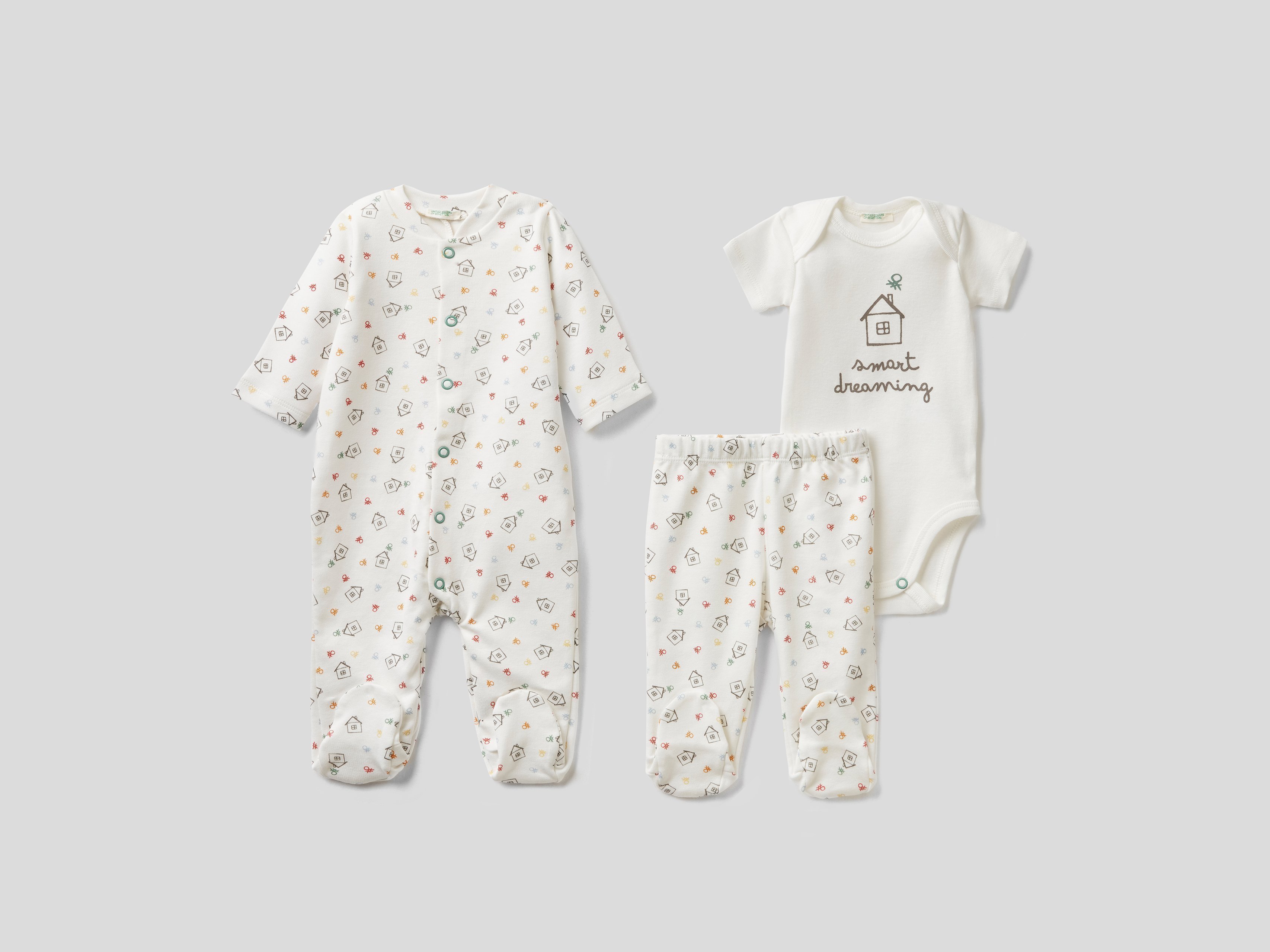 

Комплект одежды для девочек Benetton цв. желтый р.68, 21A_35QV0T226