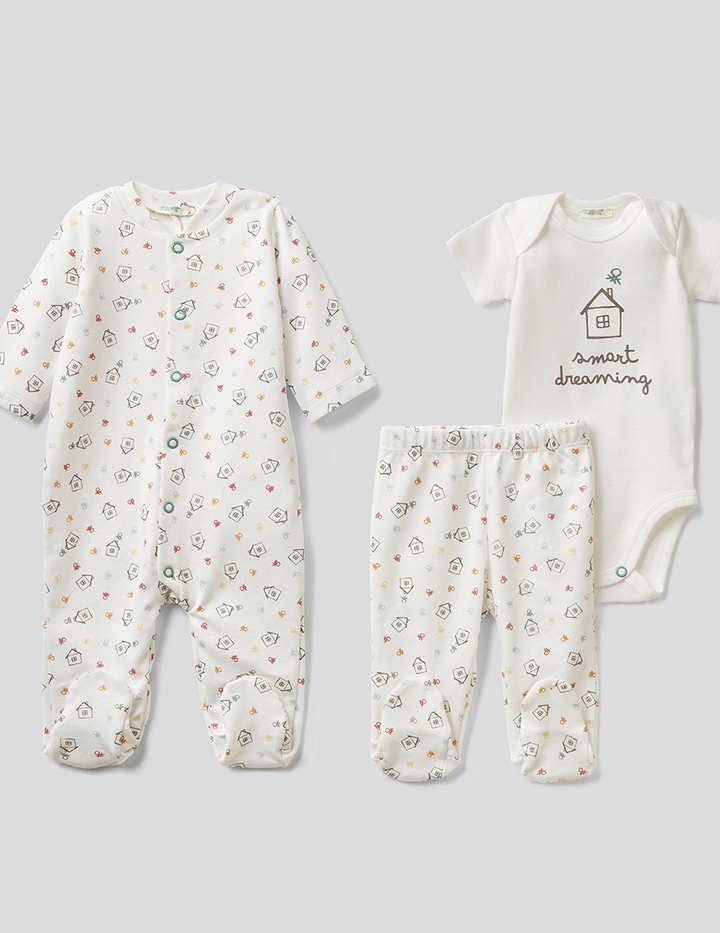 

Комплект одежды для девочек Benetton цв. желтый р.74, 21A_35QV0T226