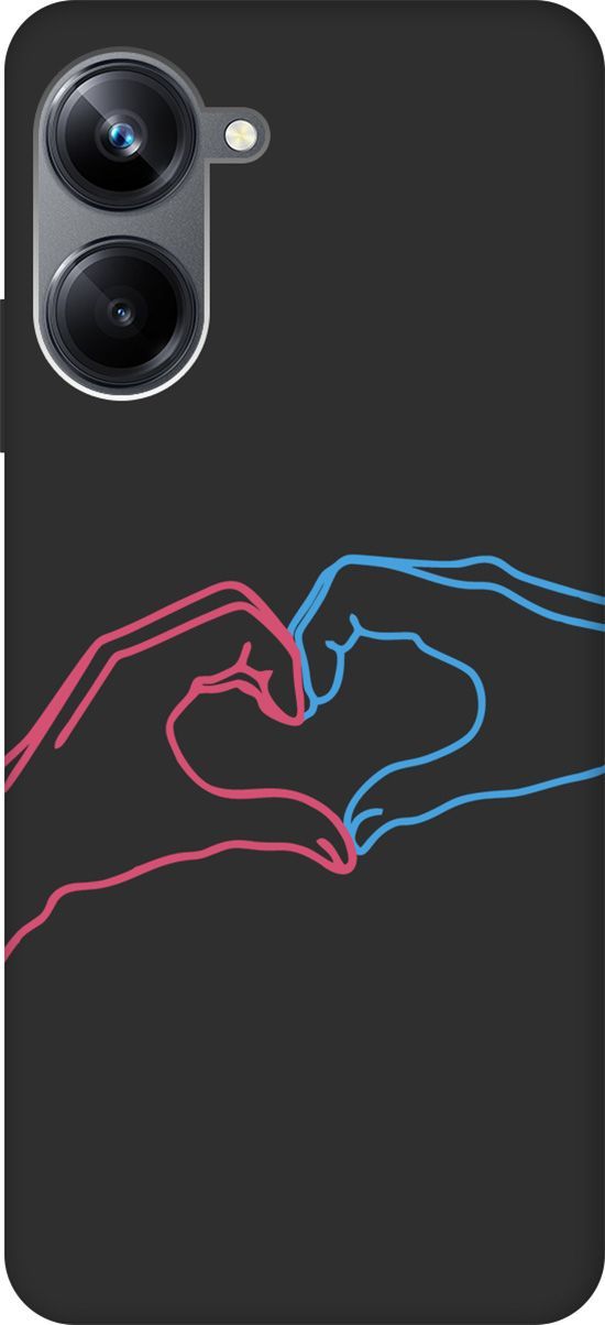 

Чехол на Realme 10 Pro "Fall in Love" черный, Черный;голубой, 158600