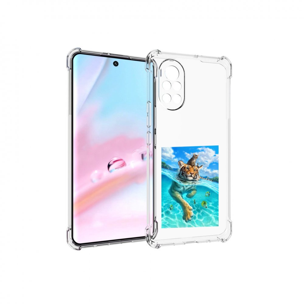 

Чехол MyPads Кот-на-тигре для Huawei Nova 8 (ANG-LX1), Прозрачный, Tocco