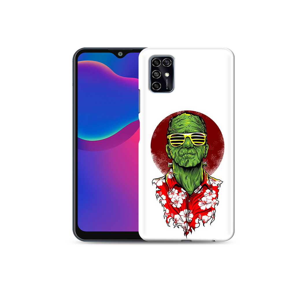 

Чехол MyPads Tocco для ZTE Blade V2020 Smart крутой зеленый мужчина в очках, Прозрачный, Tocco