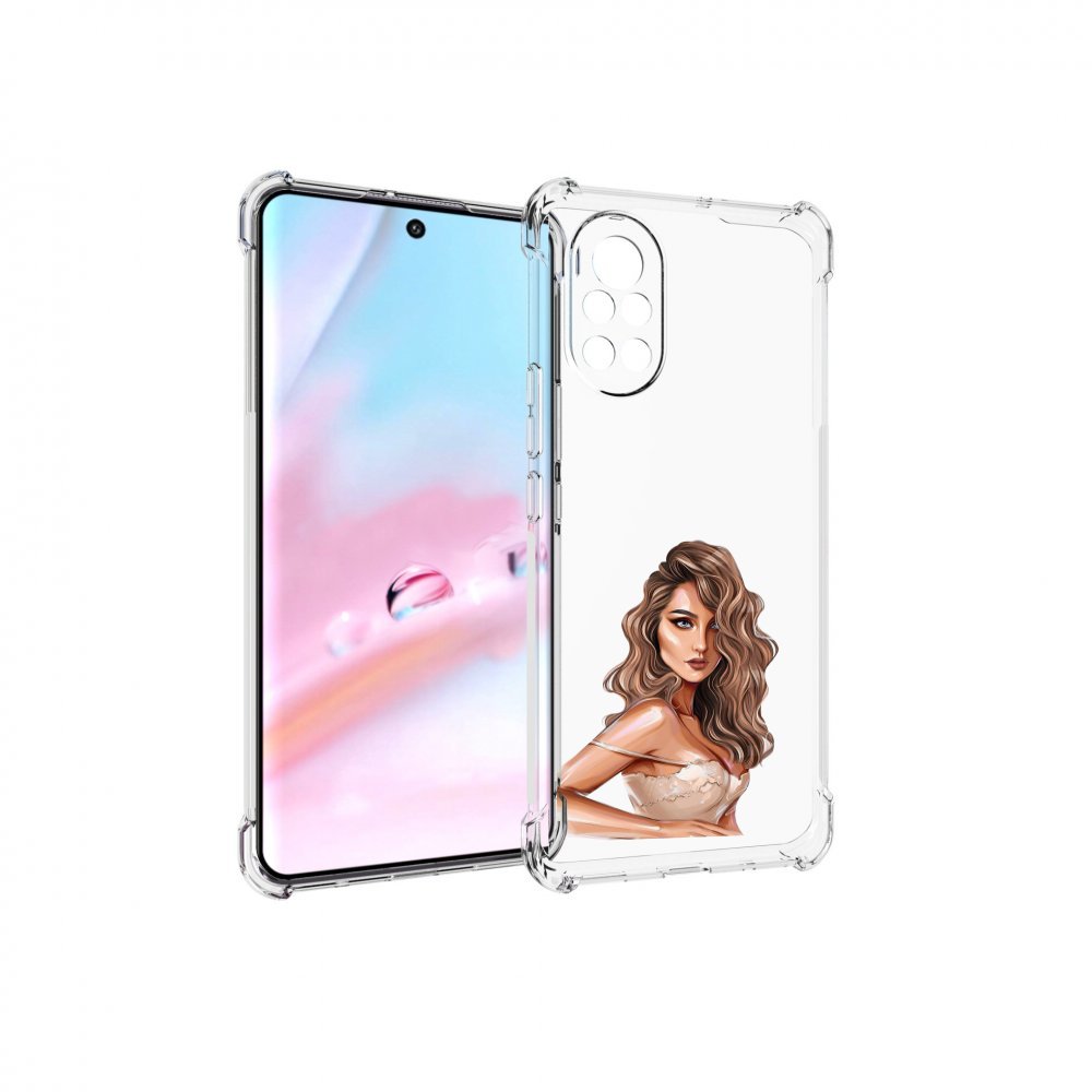 

Чехол MyPads Кудрявая-девушка женский для Huawei Nova 8 (ANG-LX1), Прозрачный, Tocco
