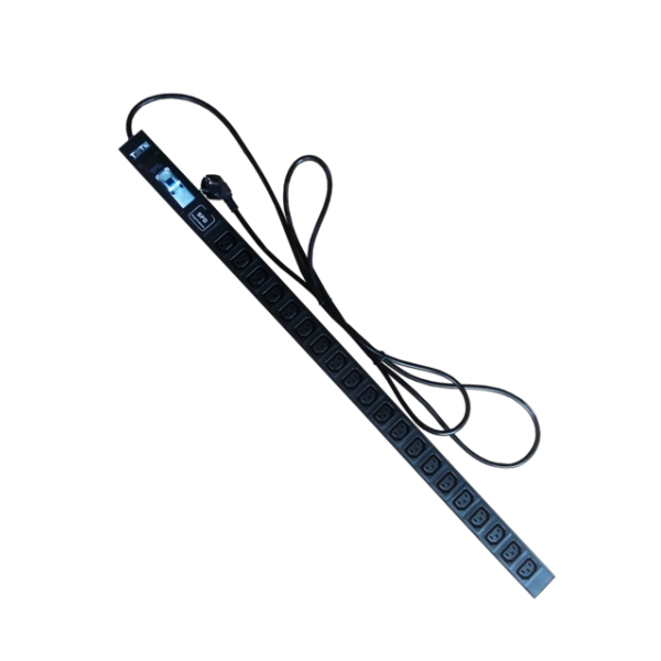 

Блок распределения питания Lanmaster TWT-PDV-20C3-GP верт.размещ. 20xC13 базовые 16A Schuk, Черный