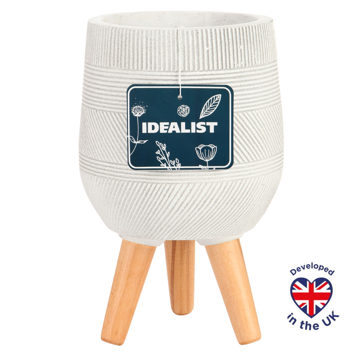 Цветочное кашпо Идеалист Страйп WSTRIPR20-AW 11 л слоновая кость 1 шт.