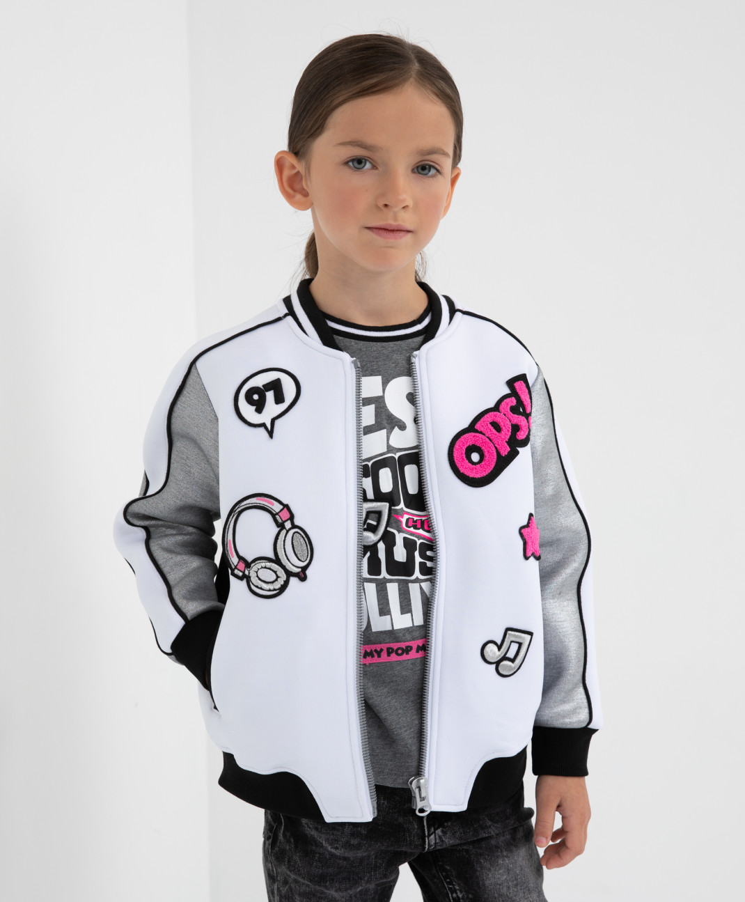 фото Толстовка gulliver 22003gmc1604 цв. белый р. 122