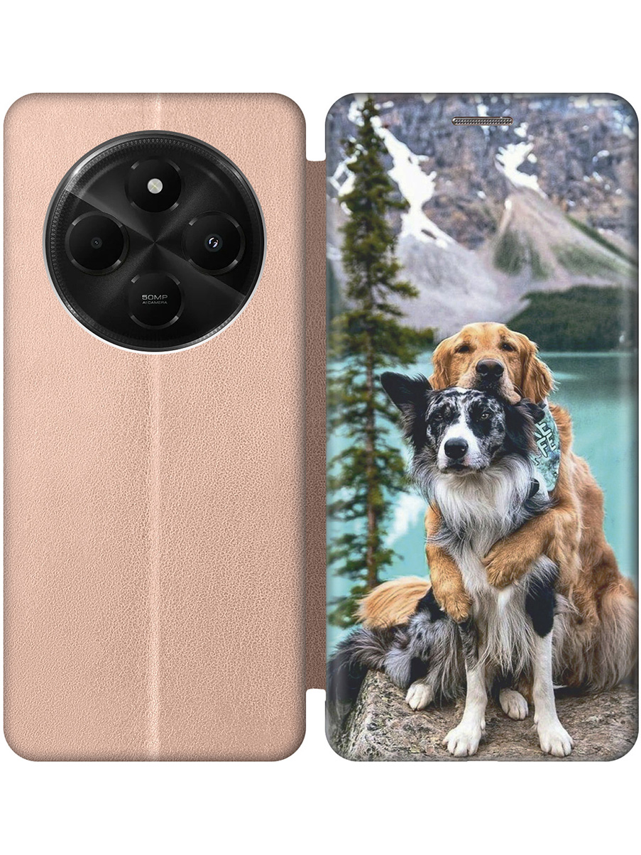 

Чехол-книжка на Xiaomi Redmi 14C / Poco C75 с принтом "Собачья дружба" золотой, Золотистый;голубой;серый, 786715712