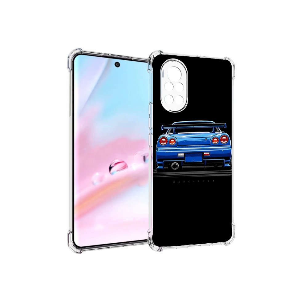 Чехол MyPads Машина-синяя мужской для Huawei Nova 8 (ANG-LX1)
