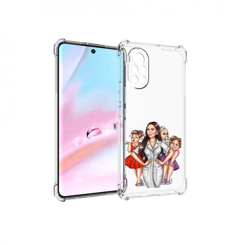 

Чехол MyPads Милые-дамы женский для Huawei Nova 8 (ANG-LX1), Прозрачный, Tocco