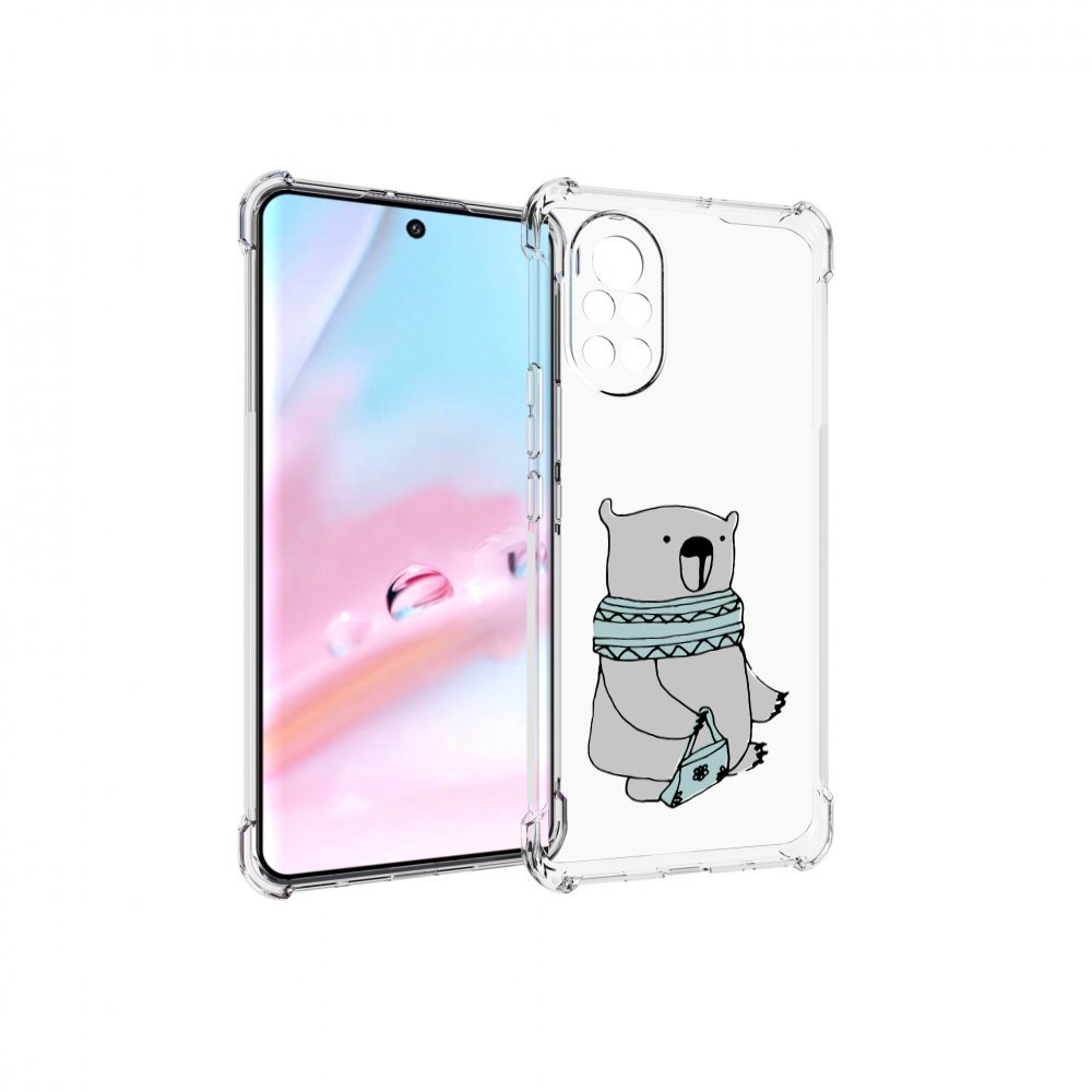 

Чехол MyPads Модный медведь для Huawei Nova 8 (ANG-LX1), Прозрачный, Tocco