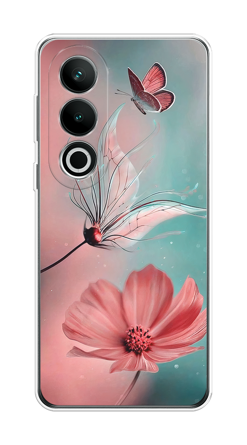 

Чехол на OnePlus Nord CE4 "Бабочка и цветок", Голубой;розовый, 154750-1