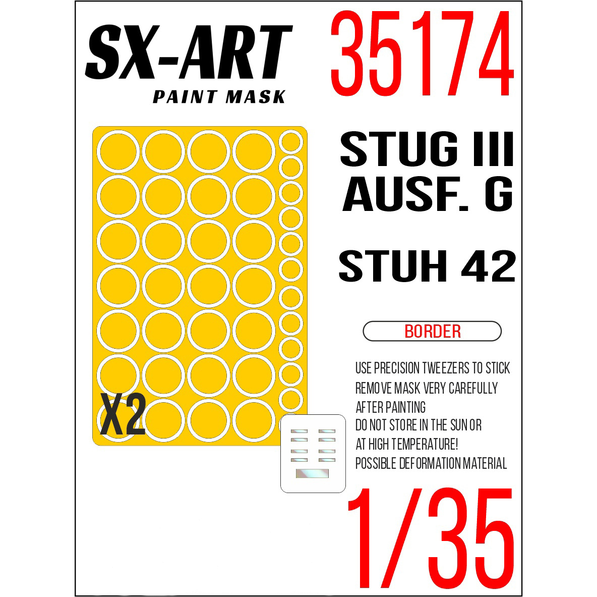 

Окрасочная маска SX-Art 1/35 StuH 42 StuG III Ausf. G Border 35174