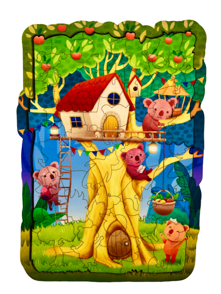 Пазлы детские деревянные на базар подарок Домик на дереве 78-201
