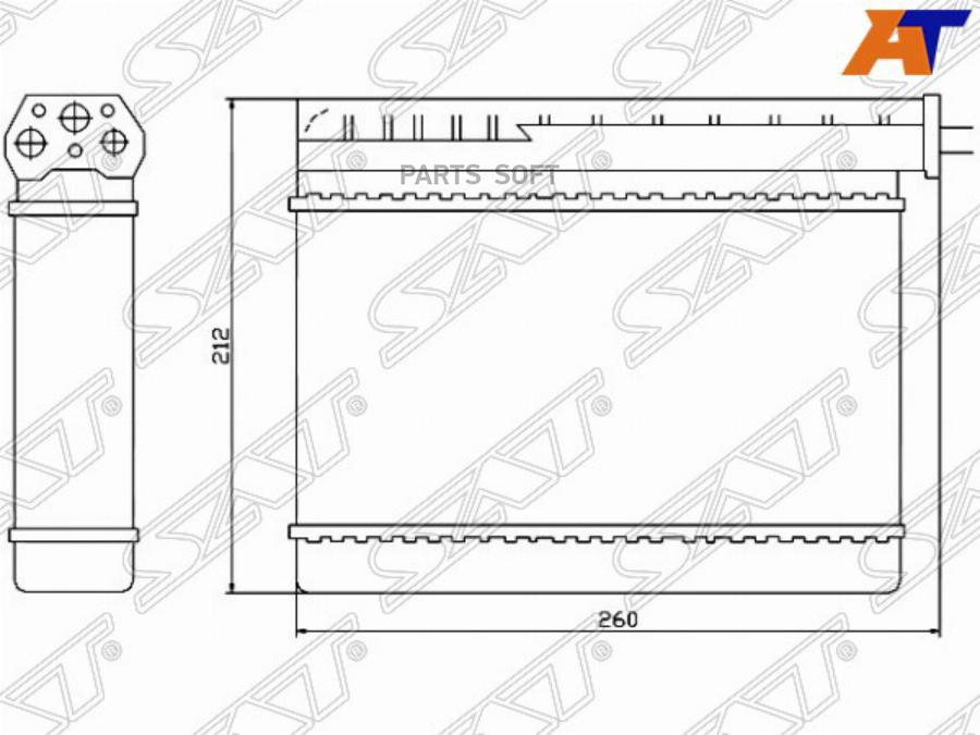 

SAT Радиатор отопителя салона BMW 3 E36 90-98/ 5 E39 95-03 (трубчатый)