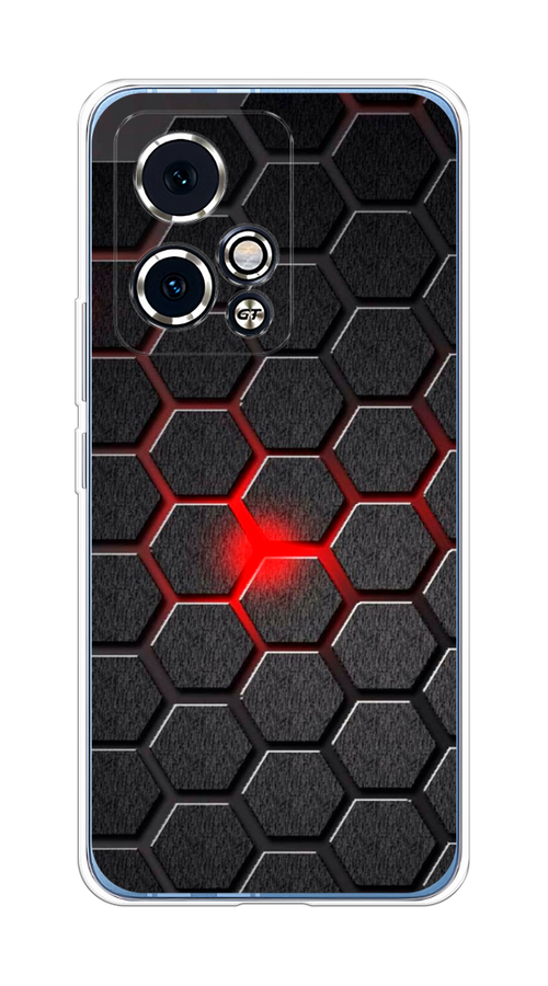 

Чехол на Honor 90 GT "Соты красные", Красный;черный;серый, 6123450-1