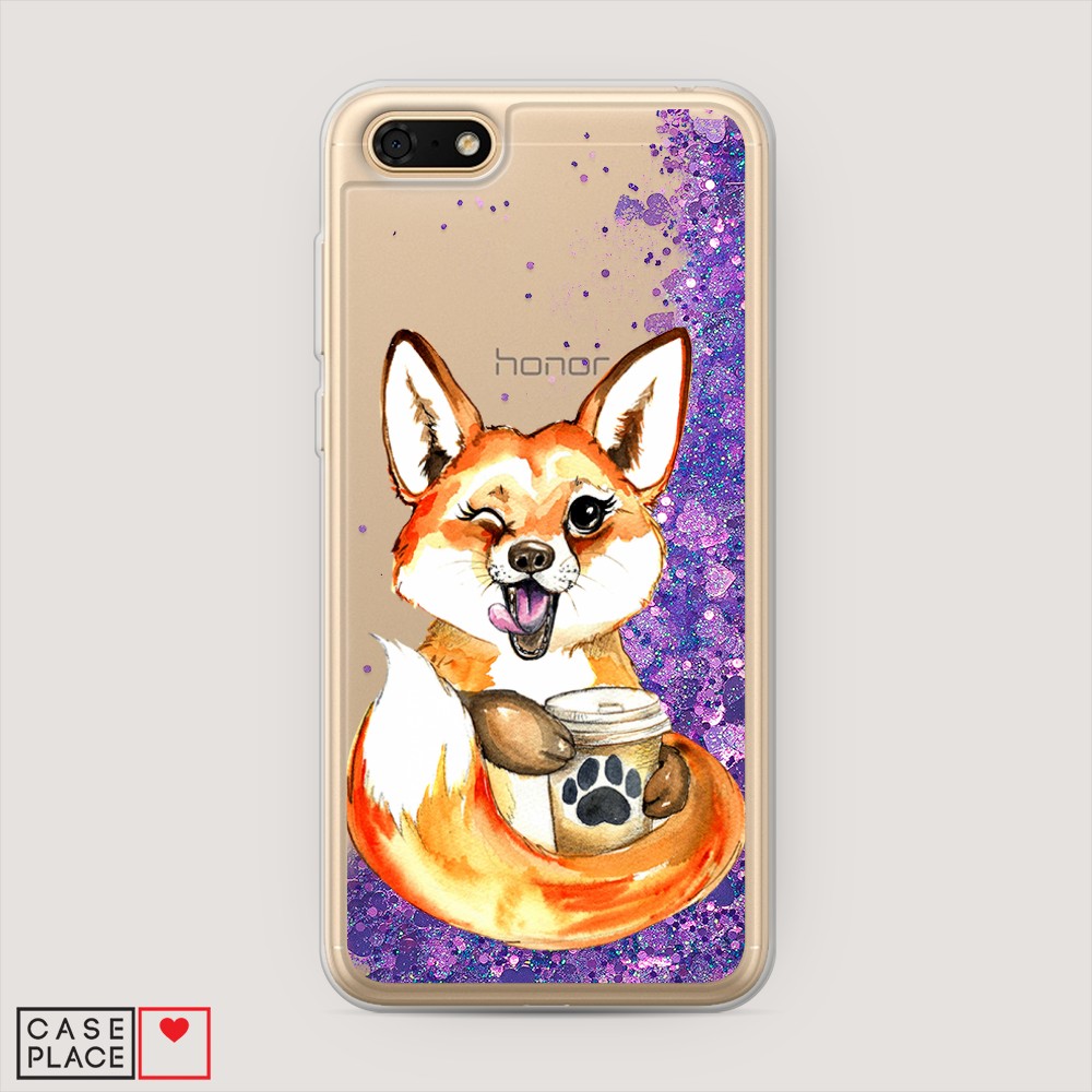 

Чехол Awog на Huawei Y5 2018 "Подмигивающая лиса с кофе", Разноцветный, 65992-1