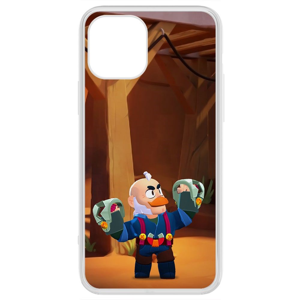 

Чехол-накладка Krutoff Clear Case Brawl Stars-Сэм для iPhone 12 Pro, Прозрачный