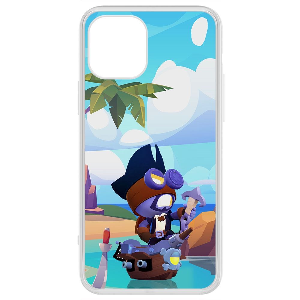 

Чехол-накладка Krutoff Clear Case Brawl Stars-Темный Корсар Карл для iPhone 12 Pro, Прозрачный