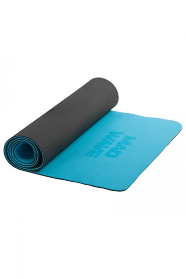 фото Коврик для фитнеса mad wave yoga mat голубой 183 см, 6 мм