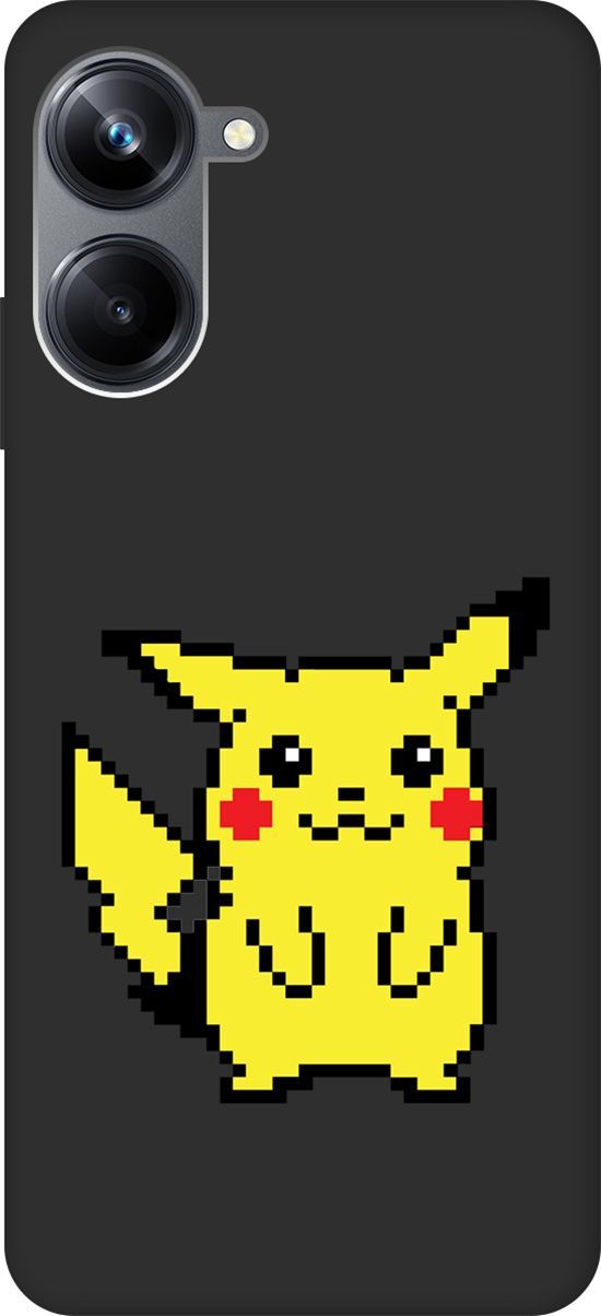 

Чехол на Realme 10 Pro "Pixel Pikachu" черный, Черный;желтый, 158601