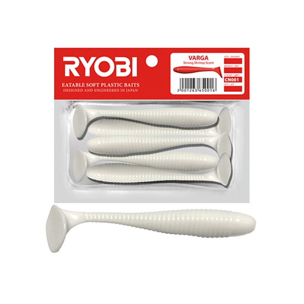 

Мягкая силиконовая приманка риппер Ryobi VARGA (50mm), CN001 (white night), 8 шт., Белый, Varga