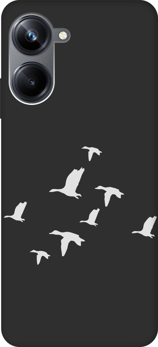 

Чехол на Realme 10 Pro "Flock of Ducks W" черный, Черный;серый, 158602
