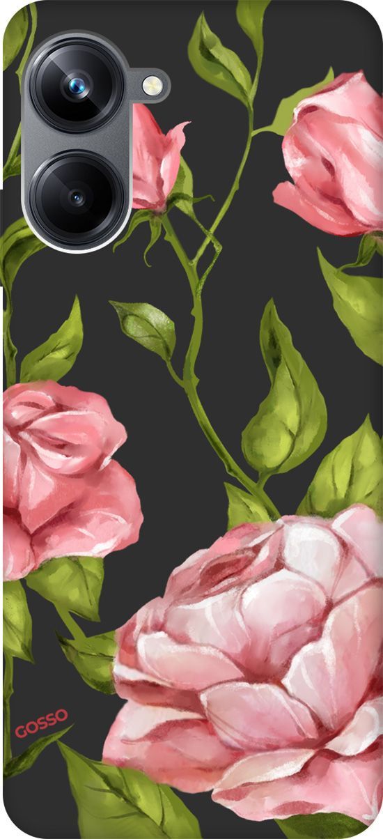 

Чехол на Realme 10 Pro "Amazing Roses" черный, Черный;зеленый, 158602