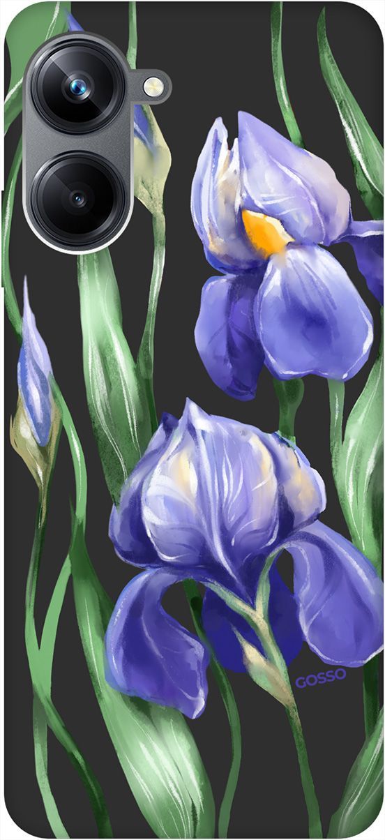 

Чехол на Realme 10 Pro "Amazing Irises" черный, Черный;зеленый, 158602