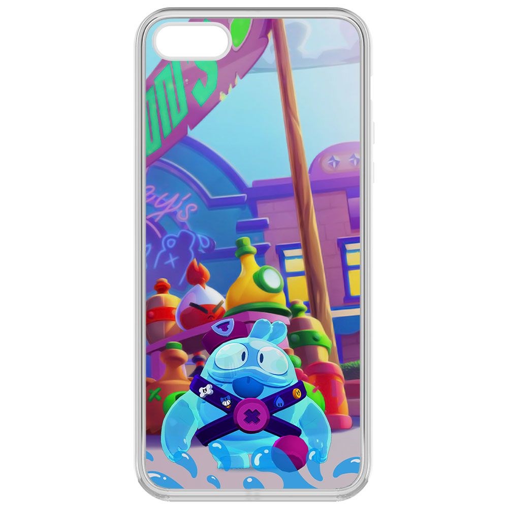

Чехол-накладка Krutoff Clear Case Brawl Stars-Скуик для iPhone 5S, Прозрачный